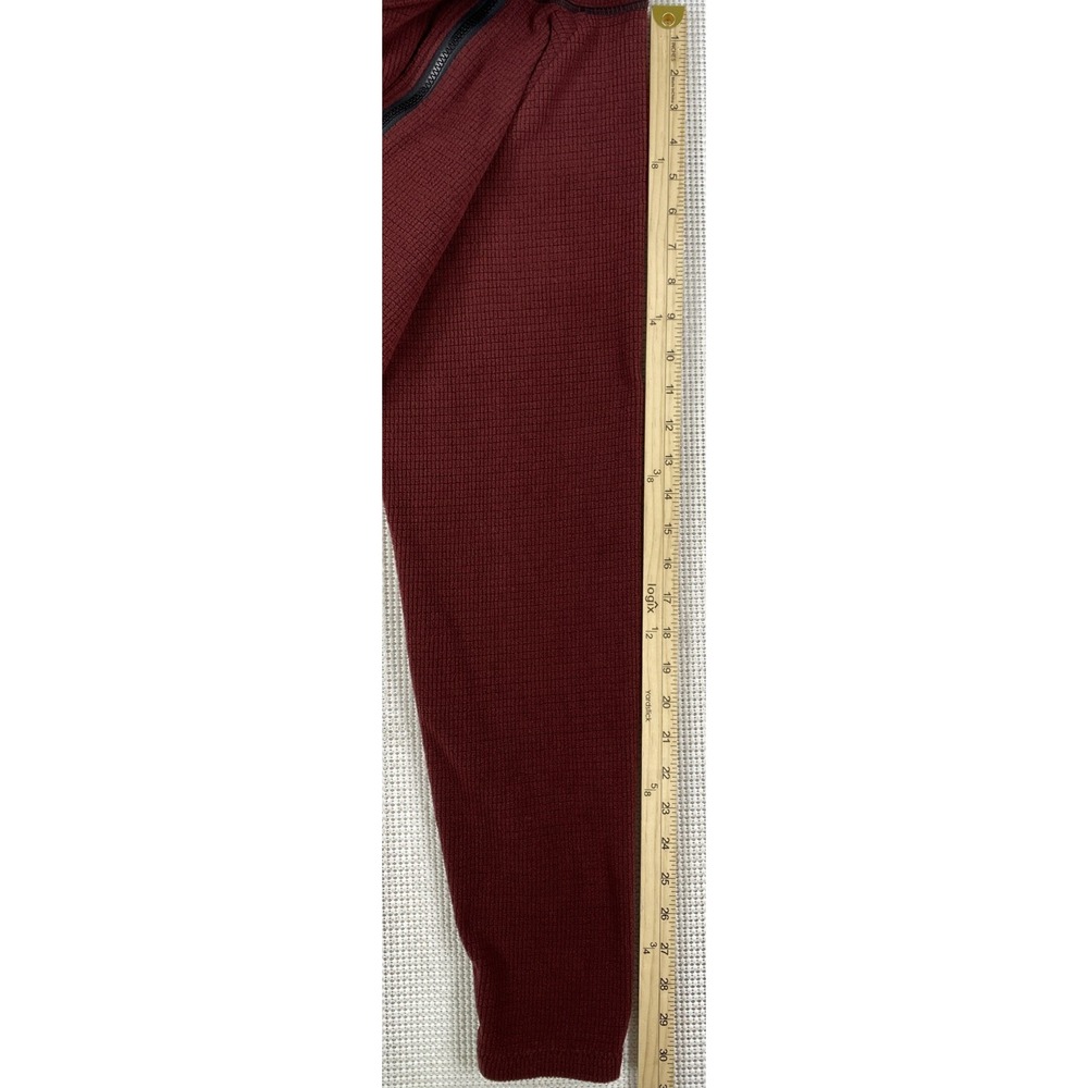 Melanzana Grid Fleece 1/2 Zip Pullover Men's Medium Maroon USA Made - Picture 5 of 6